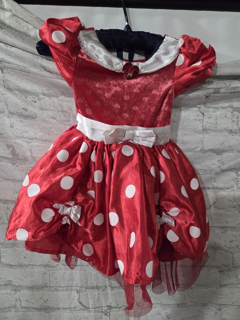 Disney Minnie Mouse Red and White Polka Dot Girls Costume Dress Size 3